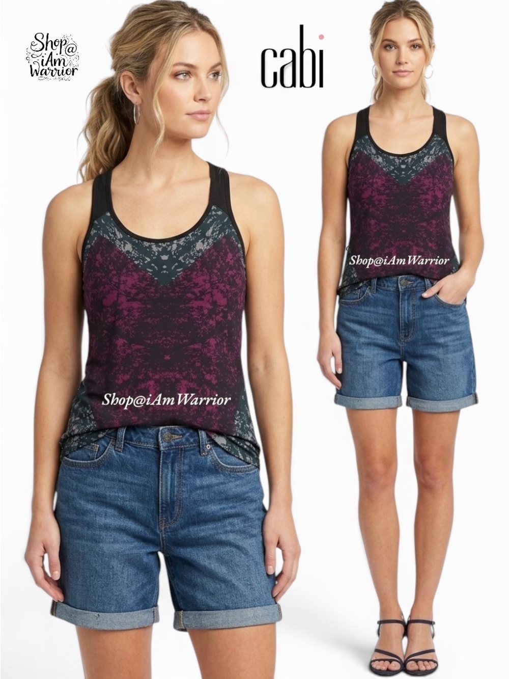 CAbi heart print racerback yoga tank *Shop@iAmWarrior